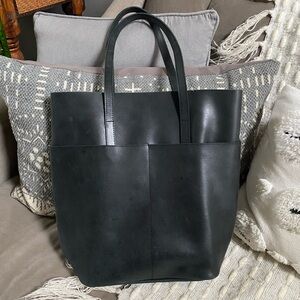 {Able} Large Leather Tote Bag